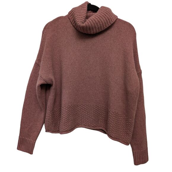 Madewell Sadler Turtleneck Wool Blend Sweater Size Medium Mauve Pink - Picture 1 of 6